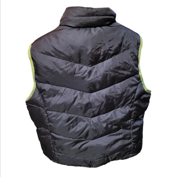 L. L. Bean Reversible Grey & Green Goose Down Filled Puffer Vest Womens Size Med - Picture 2 of 10